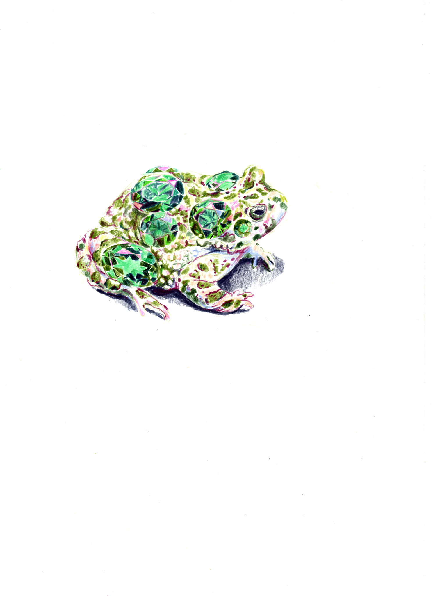 Crapeau couvert d'émeraudes