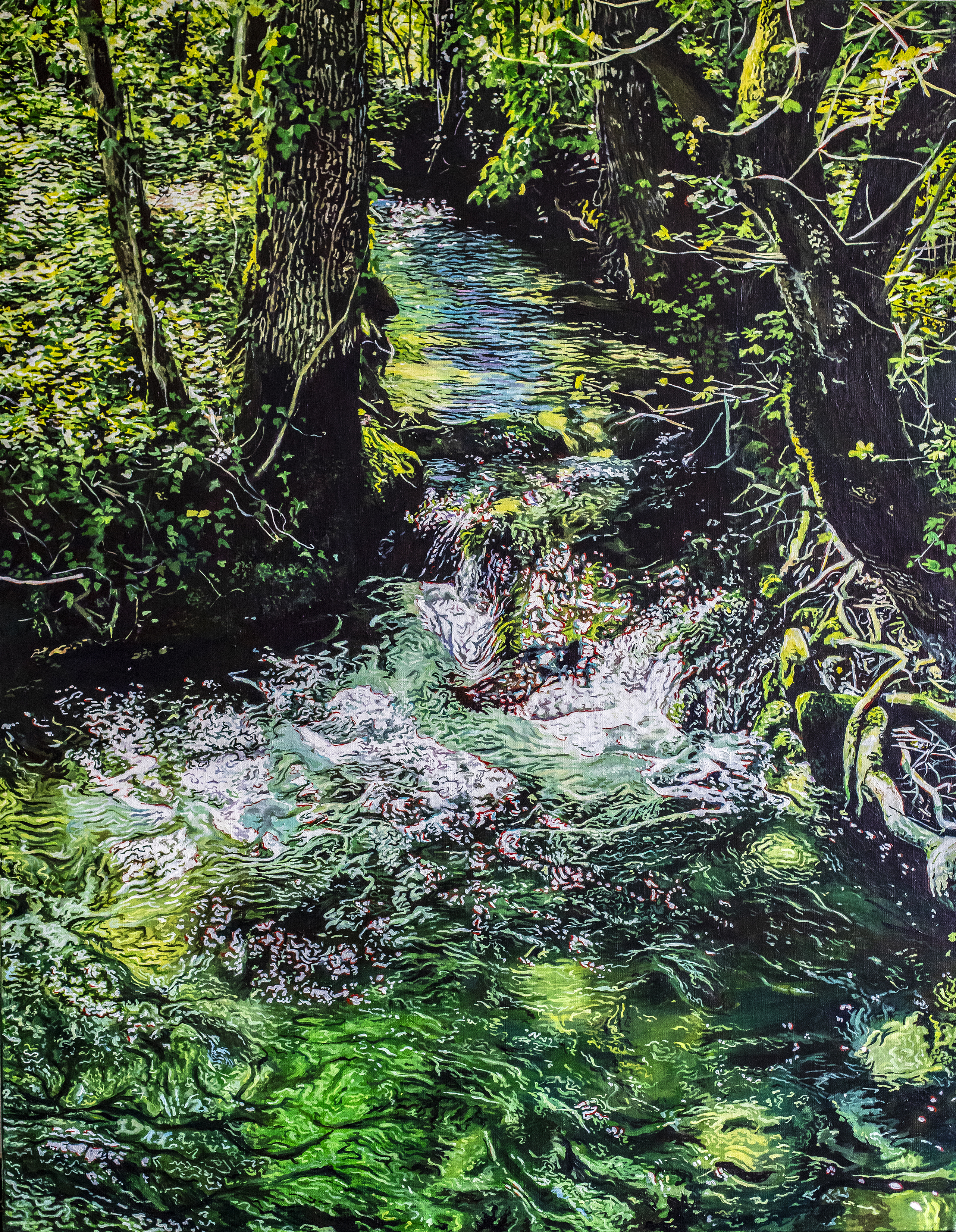 peinture de cascade de ruisseau